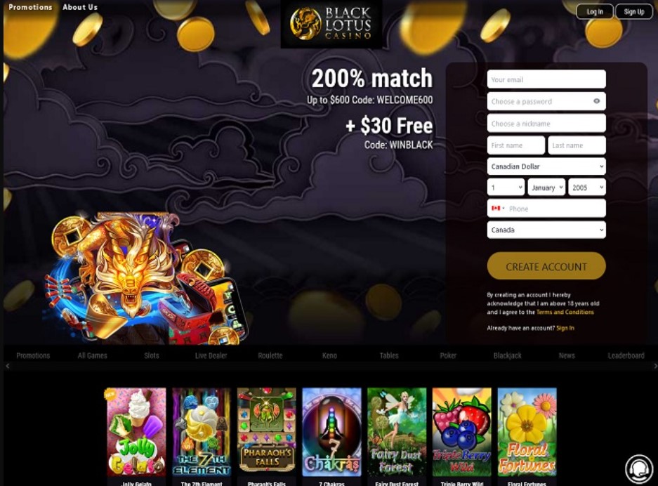 Free Spins Offers at Black Lotus Casino 2